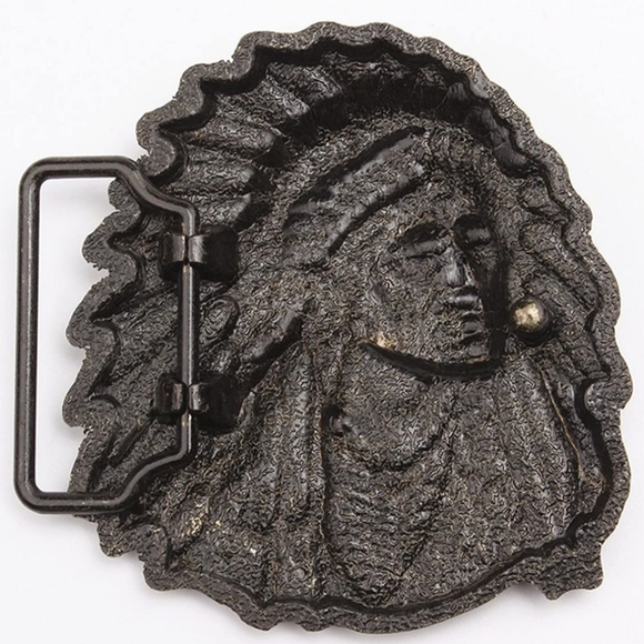 COPY - Native American Indian chief head belt buckle - Picture 2 of 3